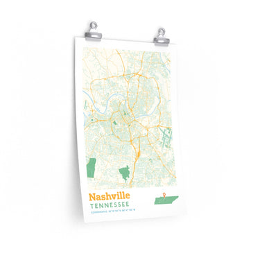 Nashville Tennessee City Street Map Poster-Allegiant Goods Co. Vintage Sports Apparel