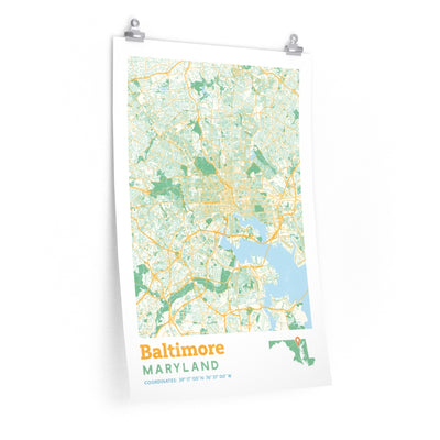 Baltimore Maryland City Street Map Poster-20″ × 30″-Allegiant Goods Co. Vintage Sports Apparel