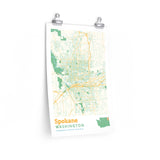 Spokane Washington City Street Map Poster-Allegiant Goods Co. Vintage Sports Apparel