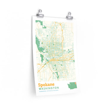 Spokane Washington City Street Map Poster-Allegiant Goods Co. Vintage Sports Apparel