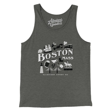 Boston Things Men/Unisex Tank Top-Deep Heather-Allegiant Goods Co. Vintage Sports Apparel