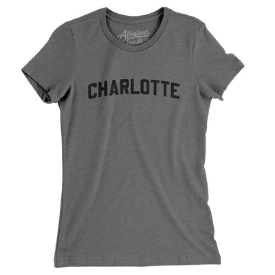 Charlotte Varsity Women's T-Shirt-Deep Heather-Allegiant Goods Co. Vintage Sports Apparel