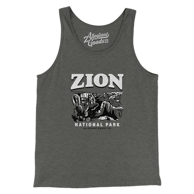 Zion National Park Men/Unisex Tank Top-Deep Heather-Allegiant Goods Co. Vintage Sports Apparel