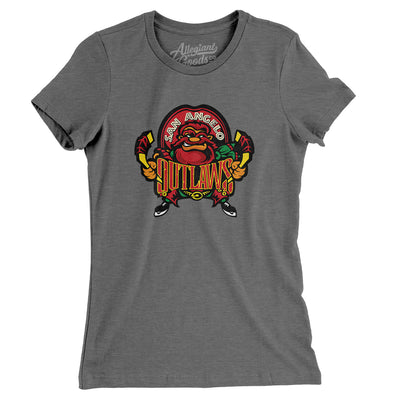 San Angelo Outlaws Women's T-Shirt-Deep Heather-Allegiant Goods Co. Vintage Sports Apparel