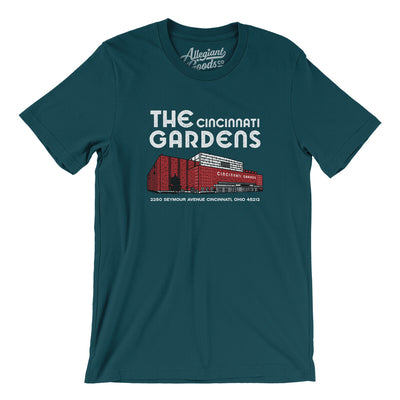 Cincinnati Gardens Arena Men/Unisex T-Shirt-Deep Teal-Allegiant Goods Co. Vintage Sports Apparel
