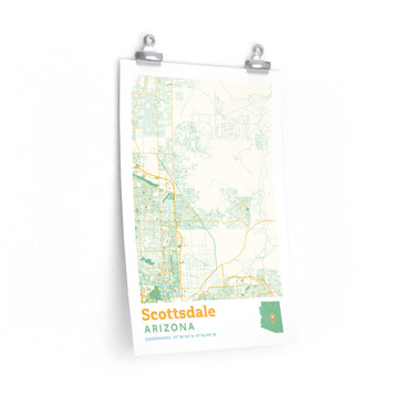 Scottsdale Arizona City Street Map Poster-Allegiant Goods Co. Vintage Sports Apparel