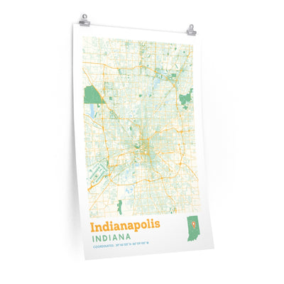 Indianapolis Indiana City Street Map Poster-24″ × 36″-Allegiant Goods Co. Vintage Sports Apparel