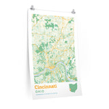 Cincinnati Ohio City Street Map Poster-Allegiant Goods Co. Vintage Sports Apparel
