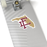 Florida Home State Sticker (Garnet & Gold)-6x6"-Allegiant Goods Co. Vintage Sports Apparel