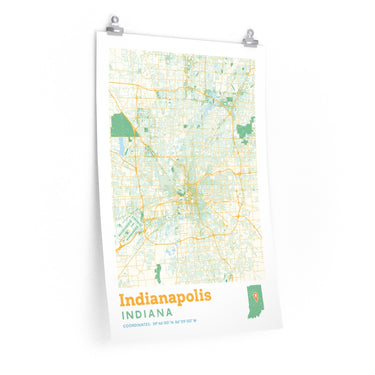 Indianapolis Indiana City Street Map Poster-Allegiant Goods Co. Vintage Sports Apparel