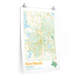 Fort Worth Texas City Street Map Poster-Allegiant Goods Co. Vintage Sports Apparel