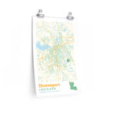 Shreveport Louisiana City Street Map Poster-Allegiant Goods Co. Vintage Sports Apparel