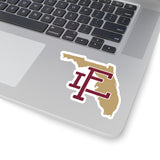 Florida Home State Sticker (Garnet & Gold)-4x4"-Allegiant Goods Co. Vintage Sports Apparel