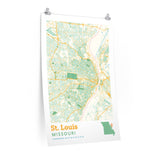 St. Louis Missouri City Street Map Poster-Allegiant Goods Co. Vintage Sports Apparel
