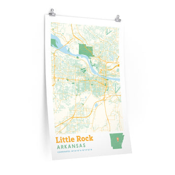Little Rock Arkansas City Street Map Poster-24″ × 36″-Allegiant Goods Co. Vintage Sports Apparel