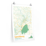Lynchburg Virginia City Street Map Poster-Allegiant Goods Co. Vintage Sports Apparel