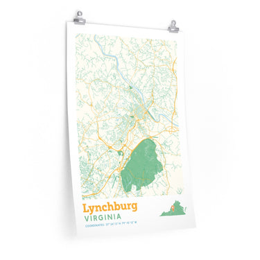 Lynchburg Virginia City Street Map Poster-Allegiant Goods Co. Vintage Sports Apparel