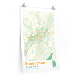 Birmingham Alabama City Street Map Poster-Allegiant Goods Co. Vintage Sports Apparel
