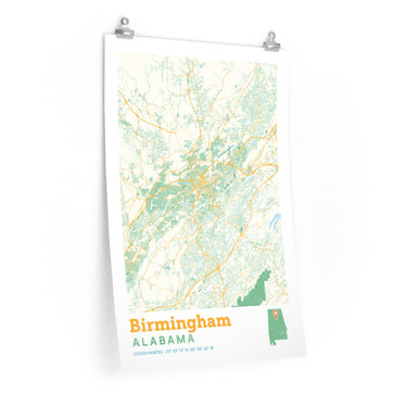 Birmingham Alabama City Street Map Poster-Allegiant Goods Co. Vintage Sports Apparel