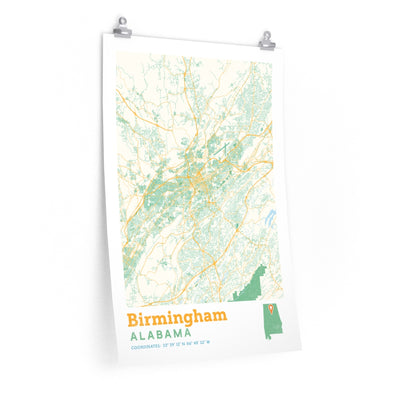 Birmingham Alabama City Street Map Poster-20″ × 30″-Allegiant Goods Co. Vintage Sports Apparel