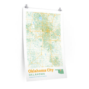 Oklahoma City Oklahoma City Street Map Poster-Allegiant Goods Co. Vintage Sports Apparel