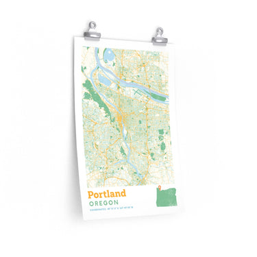 Portland Oregon City Street Map Poster-Allegiant Goods Co. Vintage Sports Apparel