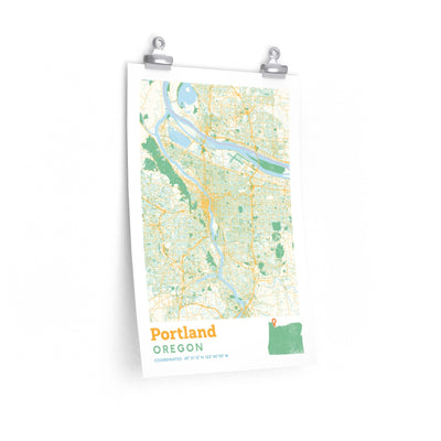 Portland Oregon City Street Map Poster-12″ × 18″-Allegiant Goods Co. Vintage Sports Apparel