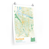 Portland Oregon City Street Map Poster-Allegiant Goods Co. Vintage Sports Apparel