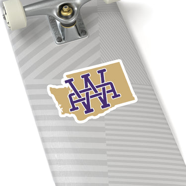 Washington Home State Sticker (Purple & Vegas Gold)-Allegiant Goods Co. Vintage Sports Apparel