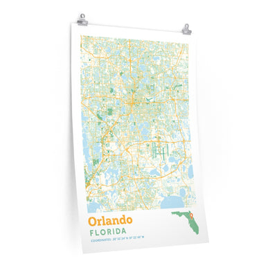 Orlando Florida City Street Map Poster-24″ × 36″-Allegiant Goods Co. Vintage Sports Apparel