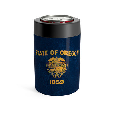 Oregon State Flag Can Cooler-12oz-Allegiant Goods Co. Vintage Sports Apparel