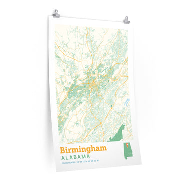 Birmingham Alabama City Street Map Poster-Allegiant Goods Co. Vintage Sports Apparel