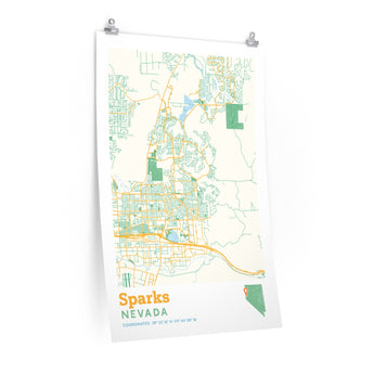 Sparks Nevada City Street Map Poster-Allegiant Goods Co. Vintage Sports Apparel