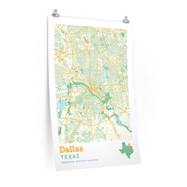 Dallas Texas City Street Map Poster-Allegiant Goods Co. Vintage Sports Apparel
