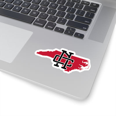 North Carolina Home State Sticker (Red & Black)-4x4"-Allegiant Goods Co. Vintage Sports Apparel