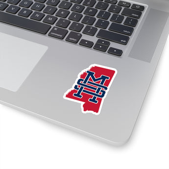 Mississippi Home State Sticker (Navy Blue & Red)-Allegiant Goods Co. Vintage Sports Apparel
