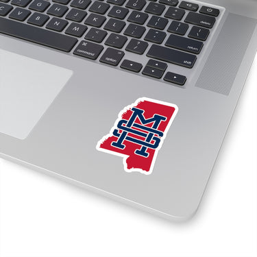 Mississippi Home State Sticker (Navy Blue & Red)-Allegiant Goods Co. Vintage Sports Apparel