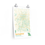 Springfield Missouri City Street Map Poster-Allegiant Goods Co. Vintage Sports Apparel