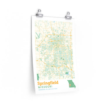 Springfield Missouri City Street Map Poster-Allegiant Goods Co. Vintage Sports Apparel