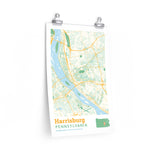 Harrisburg Pennsylvania City Street Map Poster-Allegiant Goods Co. Vintage Sports Apparel