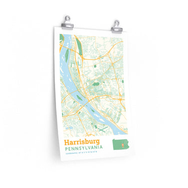 Harrisburg Pennsylvania City Street Map Poster-Allegiant Goods Co. Vintage Sports Apparel