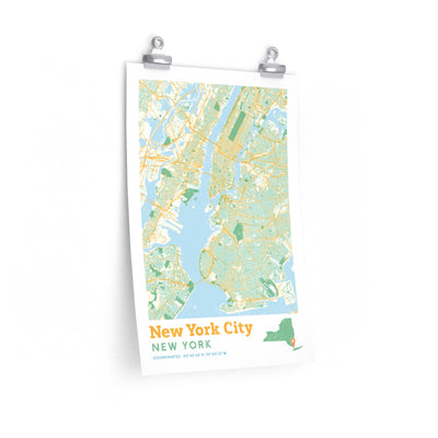 New York City Street Map Poster-12″ × 18″-Allegiant Goods Co. Vintage Sports Apparel