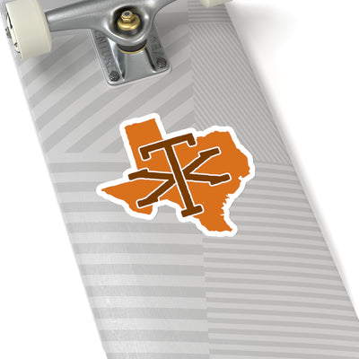 Texas Home State Sticker (Burnt Orange)-6x6"-Allegiant Goods Co. Vintage Sports Apparel