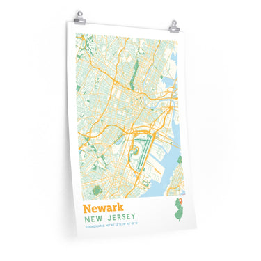 Newark New Jersey City Street Map Poster-Allegiant Goods Co. Vintage Sports Apparel