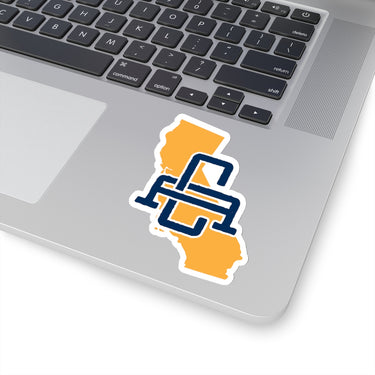 California Home State Sticker (Yellow & Navy Blue)-Allegiant Goods Co. Vintage Sports Apparel