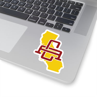 California Home State Sticker (Yellow & Maroon)-Allegiant Goods Co. Vintage Sports Apparel