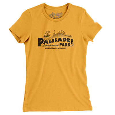 Palisades Amusement Park Women's T-Shirt-Gold-Allegiant Goods Co. Vintage Sports Apparel