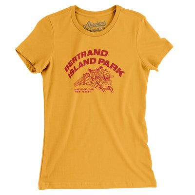 Bertrand Island Amusement Park New Jersey Women's T-Shirt-Gold-Allegiant Goods Co. Vintage Sports Apparel