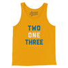 Los Angeles 213 Men/Unisex Tank Top-Gold-Allegiant Goods Co. Vintage Sports Apparel