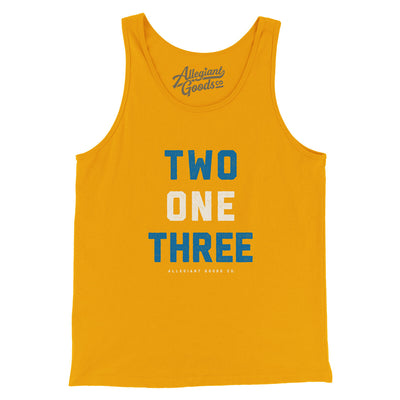 Los Angeles 213 Men/Unisex Tank Top-Gold-Allegiant Goods Co. Vintage Sports Apparel